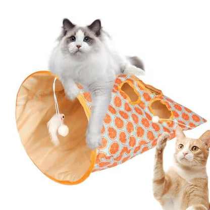 Collapsible Cat Cave Tunnel Interactive Pet Cat Tunnel Tube Crinkle Paper Cat Toy