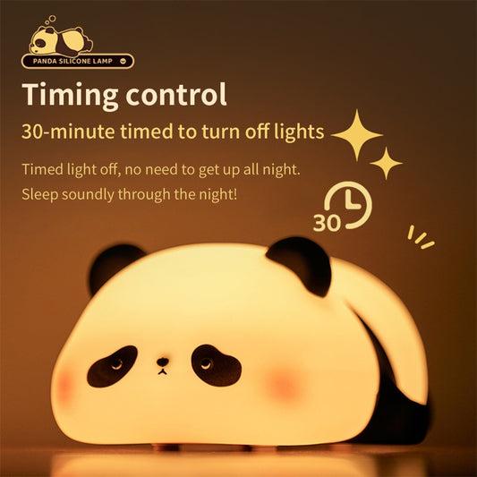 Panda Night Lights For Kids Cute Animal Silicone Timing Rechargeable Lamp Cartoon Panda Bedroom Decoration Kids Boys Girls Gift