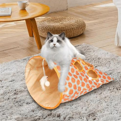 Collapsible Cat Cave Tunnel Interactive Pet Cat Tunnel Tube Crinkle Paper Cat Toy