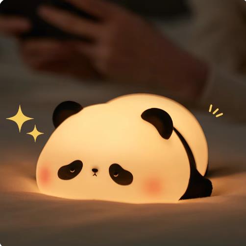 Panda Night Lights For Kids Cute Animal Silicone Timing Rechargeable Lamp Cartoon Panda Bedroom Decoration Kids Boys Girls Gift