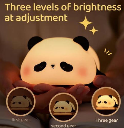 Panda Night Lights For Kids Cute Animal Silicone Timing Rechargeable Lamp Cartoon Panda Bedroom Decoration Kids Boys Girls Gift