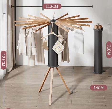 360-degree Rotating Clothes Drying Rack Floor-standing Folding Clothes Drying Rod