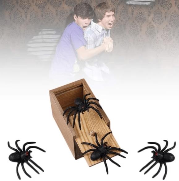 Wooden Prank Scare Toy Box Spider Box