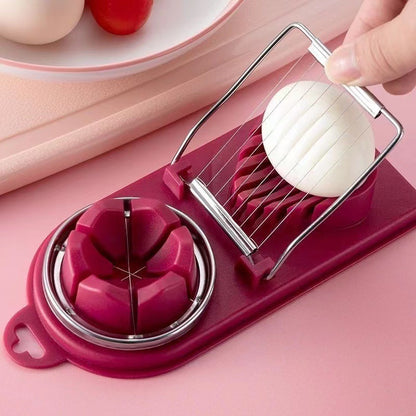 Egg Slicer Household Stainless Steel Egg Cutter 2-in -1 Songhua Egg Cutting Preserved Egg Cutting Artifact Splitter