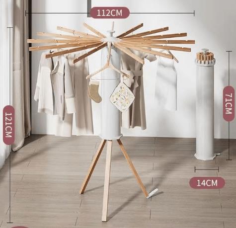 360-degree Rotating Clothes Drying Rack Floor-standing Folding Clothes Drying Rod