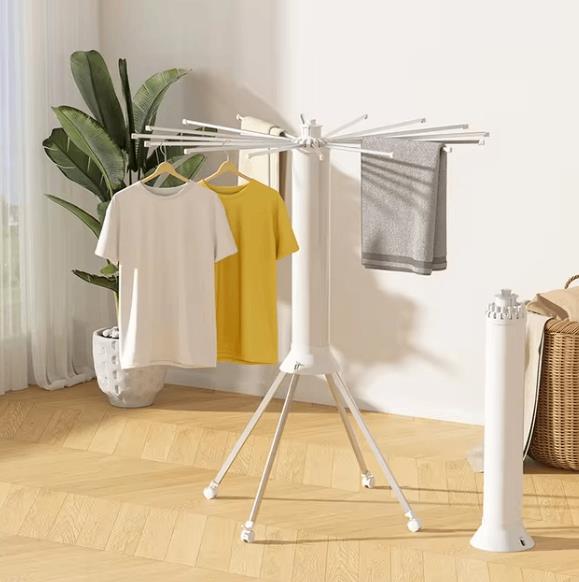 360-degree Rotating Clothes Drying Rack Floor-standing Folding Clothes Drying Rod