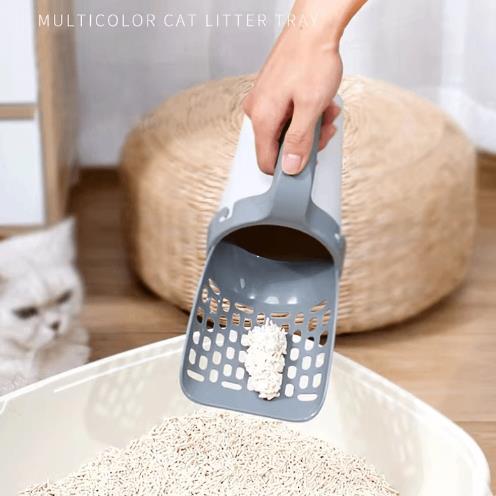 Cat Litter Shovel One-Piece Filters Removable Portable Litter Scoop