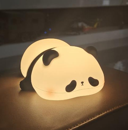 Panda Night Lights For Kids Cute Animal Silicone Timing Rechargeable Lamp Cartoon Panda Bedroom Decoration Kids Boys Girls Gift