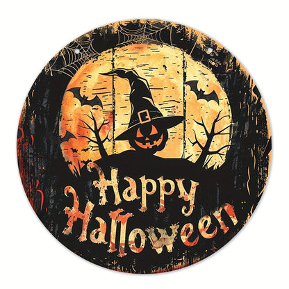 Halloween Wooden Wreath Logo Retro Pumpkin Head Wooden Pendant Horror Art Decoration Home Garden Yard