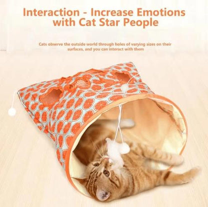 Collapsible Cat Cave Tunnel Interactive Pet Cat Tunnel Tube Crinkle Paper Cat Toy