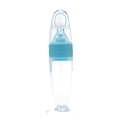 Squeezing Feeding Bottle Silicone Newborn Baby Training Rice Spoon