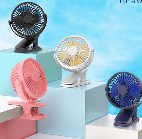 New cat claw brushless clip fan mini silent portable dormitory stroller USB rechargeable small fan