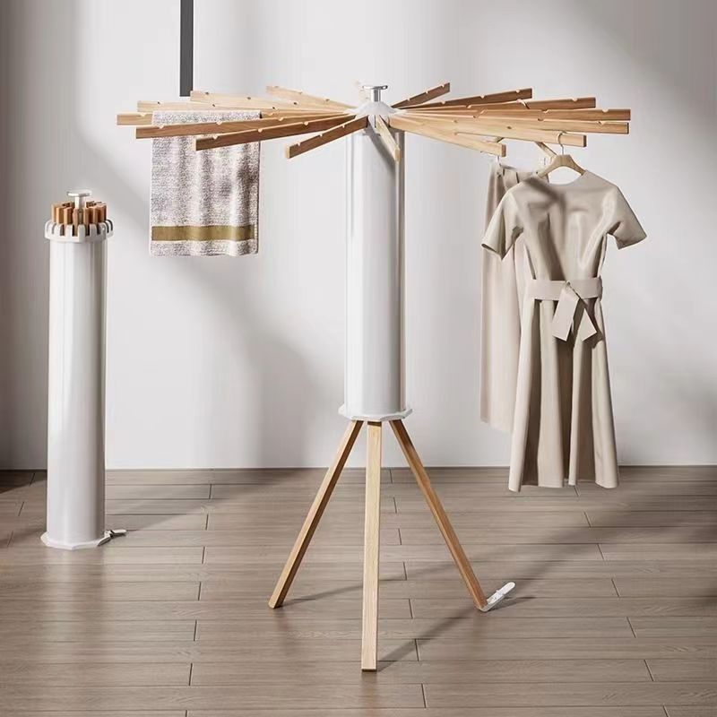 360-degree Rotating Clothes Drying Rack Floor-standing Folding Clothes Drying Rod